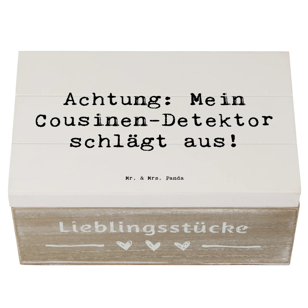 Holzkiste Spruch Cousinen-Detektor Holzkiste, Kiste, Schatzkiste, Truhe, Schatulle, XXL, Erinnerungsbox, Erinnerungskiste, Dekokiste, Aufbewahrungsbox, Geschenkbox, Geschenkdose, Familie, Vatertag, Muttertag, Bruder, Schwester, Mama, Papa, Oma, Opa