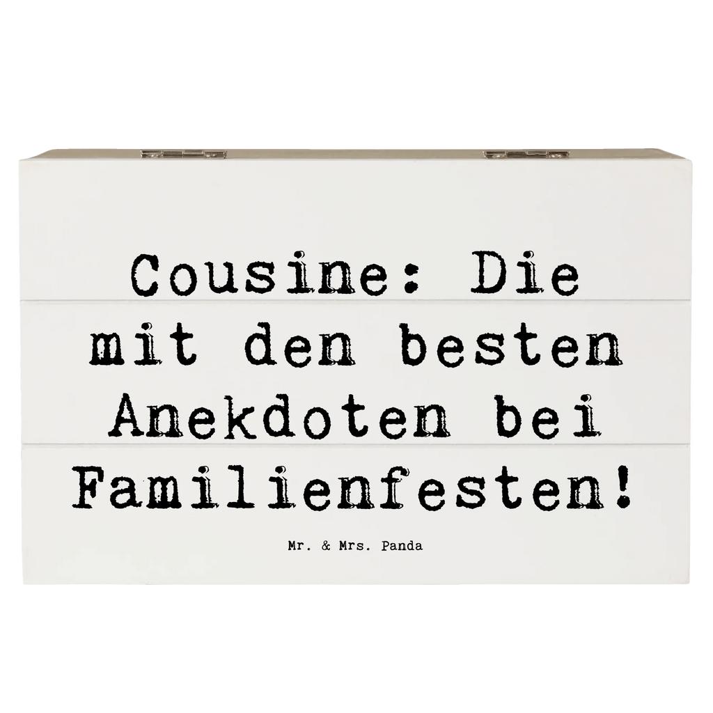 Holzkiste Spruch Cousine Anekdoten Holzkiste, Kiste, Schatzkiste, Truhe, Schatulle, XXL, Erinnerungsbox, Erinnerungskiste, Dekokiste, Aufbewahrungsbox, Geschenkbox, Geschenkdose, Familie, Vatertag, Muttertag, Bruder, Schwester, Mama, Papa, Oma, Opa