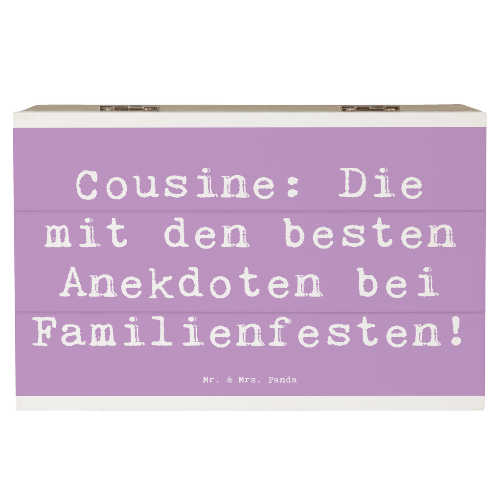 Holzkiste Spruch Cousine Anekdoten Holzkiste, Kiste, Schatzkiste, Truhe, Schatulle, XXL, Erinnerungsbox, Erinnerungskiste, Dekokiste, Aufbewahrungsbox, Geschenkbox, Geschenkdose, Familie, Vatertag, Muttertag, Bruder, Schwester, Mama, Papa, Oma, Opa