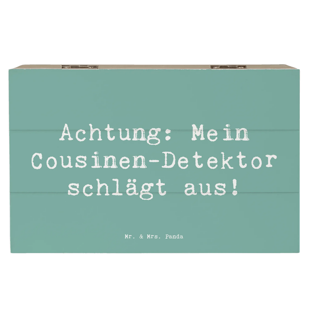 Holzkiste Spruch Cousinen-Detektor Holzkiste, Kiste, Schatzkiste, Truhe, Schatulle, XXL, Erinnerungsbox, Erinnerungskiste, Dekokiste, Aufbewahrungsbox, Geschenkbox, Geschenkdose, Familie, Vatertag, Muttertag, Bruder, Schwester, Mama, Papa, Oma, Opa