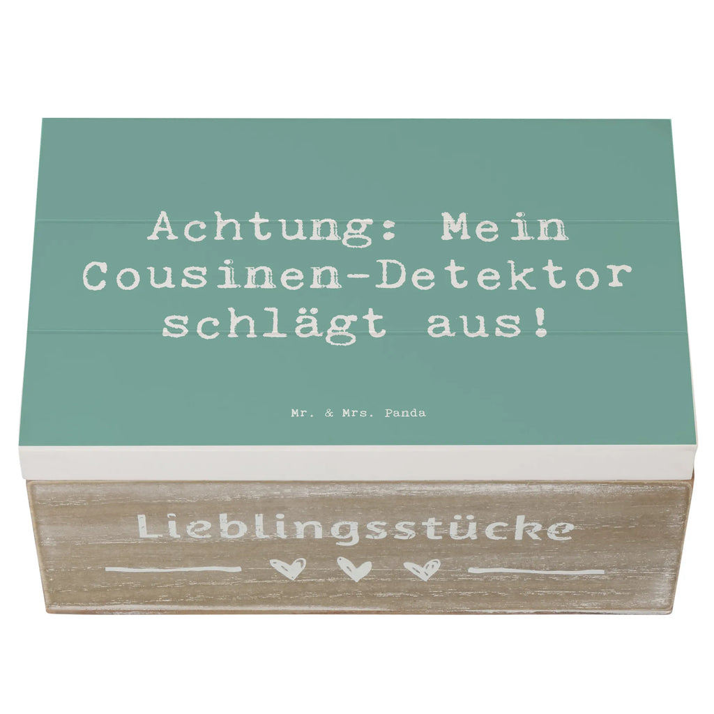 Holzkiste Spruch Cousinen-Detektor Holzkiste, Kiste, Schatzkiste, Truhe, Schatulle, XXL, Erinnerungsbox, Erinnerungskiste, Dekokiste, Aufbewahrungsbox, Geschenkbox, Geschenkdose, Familie, Vatertag, Muttertag, Bruder, Schwester, Mama, Papa, Oma, Opa