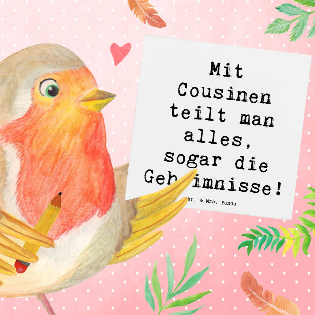 Deluxe Karte Spruch Cousine Geheimnisse Karte, Grußkarte, Klappkarte, Einladungskarte, Glückwunschkarte, Hochzeitskarte, Geburtstagskarte, Hochwertige Grußkarte, Hochwertige Klappkarte, Familie, Vatertag, Muttertag, Bruder, Schwester, Mama, Papa, Oma, Opa