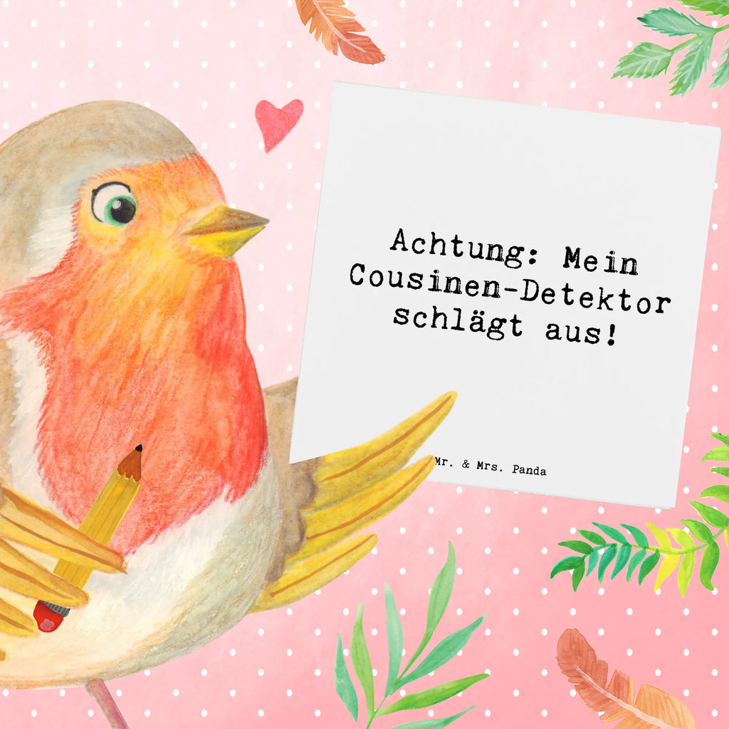 Deluxe Karte Spruch Cousinen-Detektor Karte, Grußkarte, Klappkarte, Einladungskarte, Glückwunschkarte, Hochzeitskarte, Geburtstagskarte, Hochwertige Grußkarte, Hochwertige Klappkarte, Familie, Vatertag, Muttertag, Bruder, Schwester, Mama, Papa, Oma, Opa