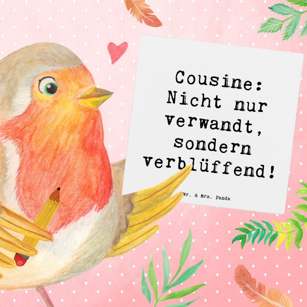 Deluxe Karte Spruch Cousine Wunder Karte, Grußkarte, Klappkarte, Einladungskarte, Glückwunschkarte, Hochzeitskarte, Geburtstagskarte, Hochwertige Grußkarte, Hochwertige Klappkarte, Familie, Vatertag, Muttertag, Bruder, Schwester, Mama, Papa, Oma, Opa