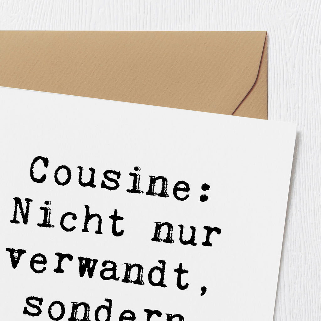 Deluxe Karte Spruch Cousine Wunder Karte, Grußkarte, Klappkarte, Einladungskarte, Glückwunschkarte, Hochzeitskarte, Geburtstagskarte, Hochwertige Grußkarte, Hochwertige Klappkarte, Familie, Vatertag, Muttertag, Bruder, Schwester, Mama, Papa, Oma, Opa