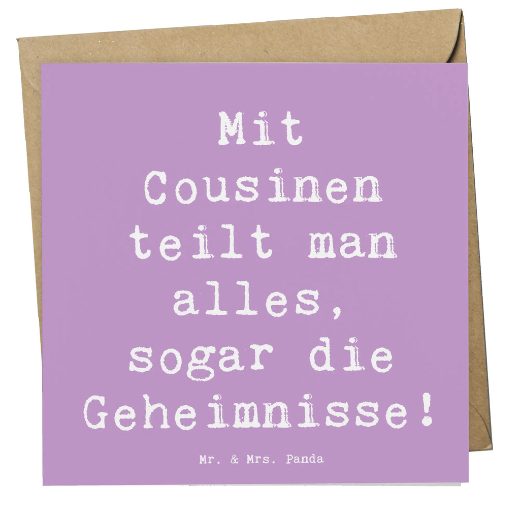 Deluxe Karte Spruch Cousine Geheimnisse Karte, Grußkarte, Klappkarte, Einladungskarte, Glückwunschkarte, Hochzeitskarte, Geburtstagskarte, Hochwertige Grußkarte, Hochwertige Klappkarte, Familie, Vatertag, Muttertag, Bruder, Schwester, Mama, Papa, Oma, Opa