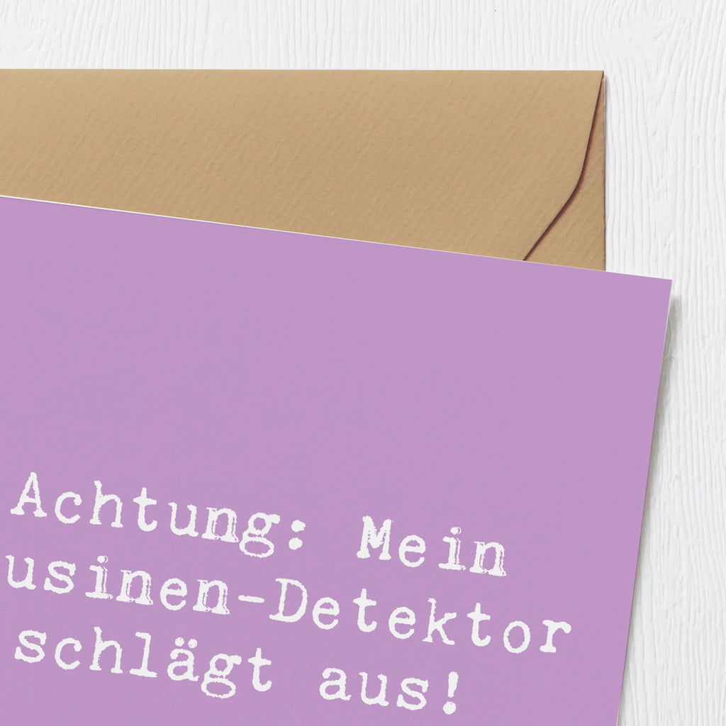 Deluxe Karte Spruch Cousinen-Detektor Karte, Grußkarte, Klappkarte, Einladungskarte, Glückwunschkarte, Hochzeitskarte, Geburtstagskarte, Hochwertige Grußkarte, Hochwertige Klappkarte, Familie, Vatertag, Muttertag, Bruder, Schwester, Mama, Papa, Oma, Opa