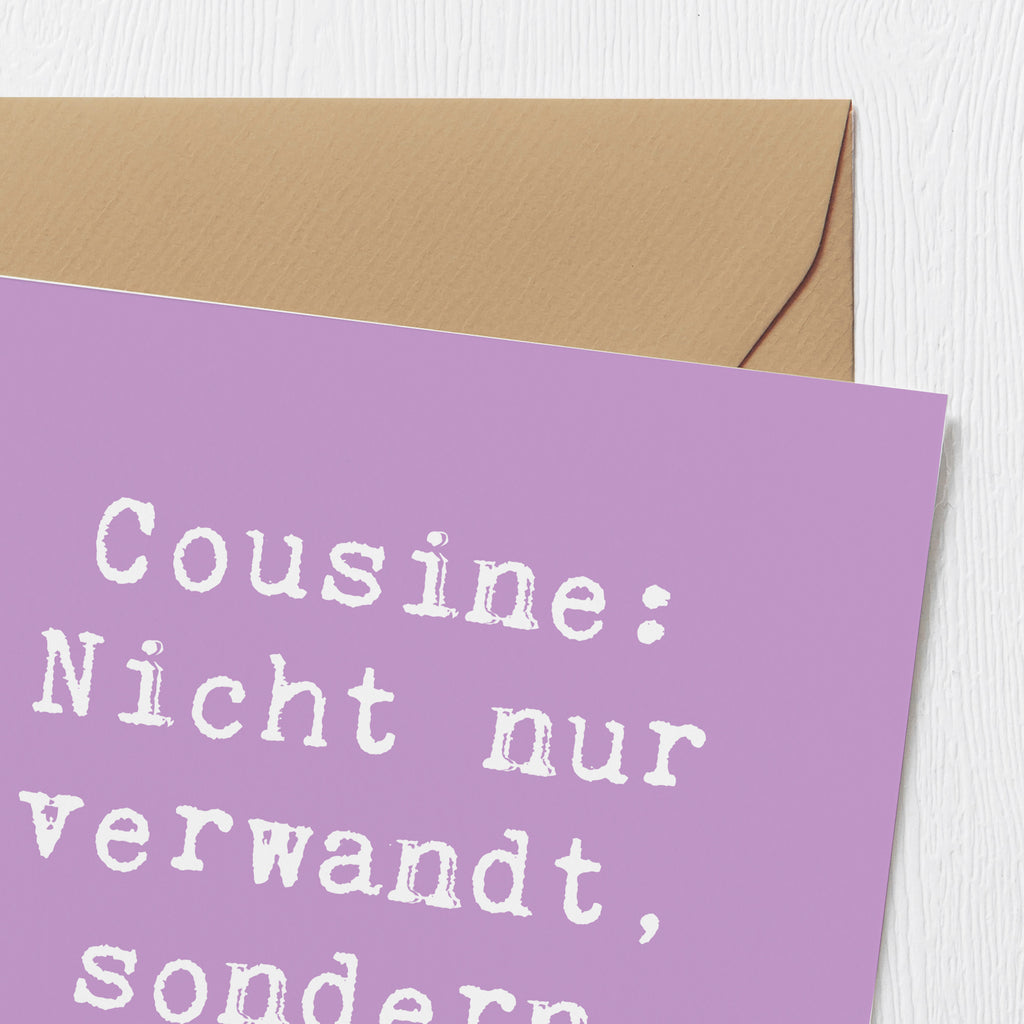 Deluxe Karte Spruch Cousine Wunder Karte, Grußkarte, Klappkarte, Einladungskarte, Glückwunschkarte, Hochzeitskarte, Geburtstagskarte, Hochwertige Grußkarte, Hochwertige Klappkarte, Familie, Vatertag, Muttertag, Bruder, Schwester, Mama, Papa, Oma, Opa