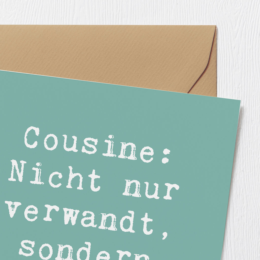 Deluxe Karte Spruch Cousine Wunder Karte, Grußkarte, Klappkarte, Einladungskarte, Glückwunschkarte, Hochzeitskarte, Geburtstagskarte, Hochwertige Grußkarte, Hochwertige Klappkarte, Familie, Vatertag, Muttertag, Bruder, Schwester, Mama, Papa, Oma, Opa