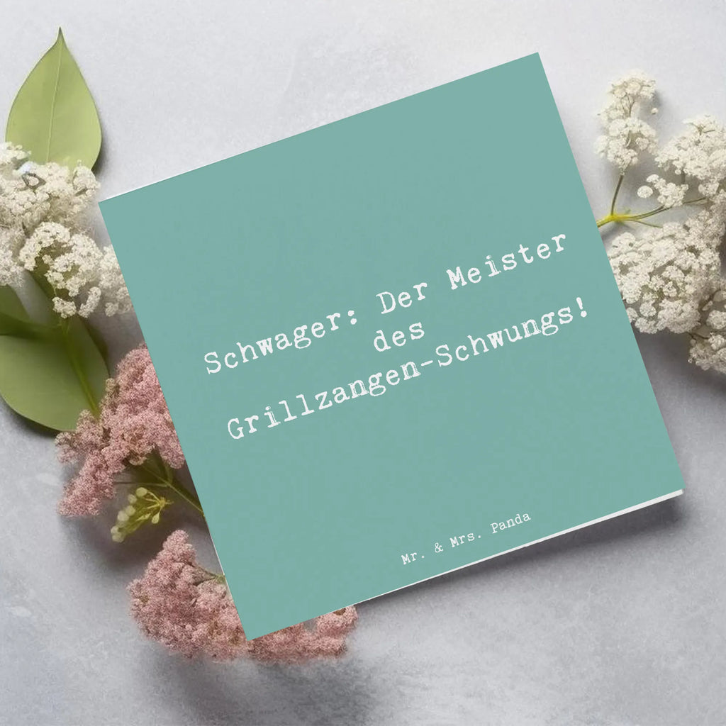 Deluxe Karte Spruch Schwager Grillmeister Karte, Grußkarte, Klappkarte, Einladungskarte, Glückwunschkarte, Hochzeitskarte, Geburtstagskarte, Hochwertige Grußkarte, Hochwertige Klappkarte, Familie, Vatertag, Muttertag, Bruder, Schwester, Mama, Papa, Oma, Opa