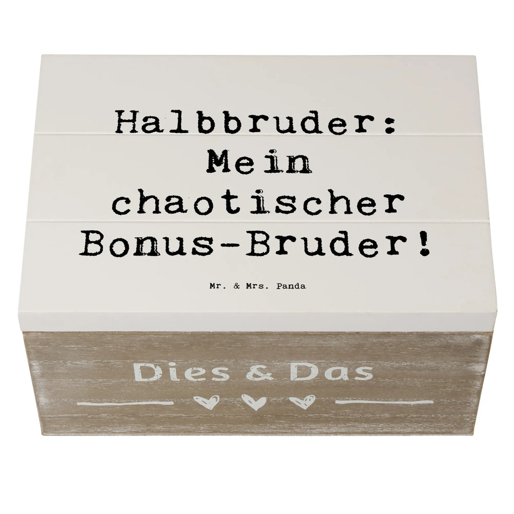 Holzkiste Spruch Halbbruder Chaos Holzkiste, Kiste, Schatzkiste, Truhe, Schatulle, XXL, Erinnerungsbox, Erinnerungskiste, Dekokiste, Aufbewahrungsbox, Geschenkbox, Geschenkdose, Familie, Vatertag, Muttertag, Bruder, Schwester, Mama, Papa, Oma, Opa