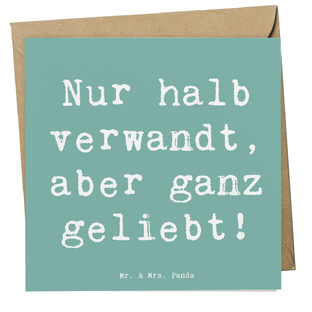 Deluxe Karte Spruch Halbbruder Liebe Karte, Grußkarte, Klappkarte, Einladungskarte, Glückwunschkarte, Hochzeitskarte, Geburtstagskarte, Hochwertige Grußkarte, Hochwertige Klappkarte, Familie, Vatertag, Muttertag, Bruder, Schwester, Mama, Papa, Oma, Opa