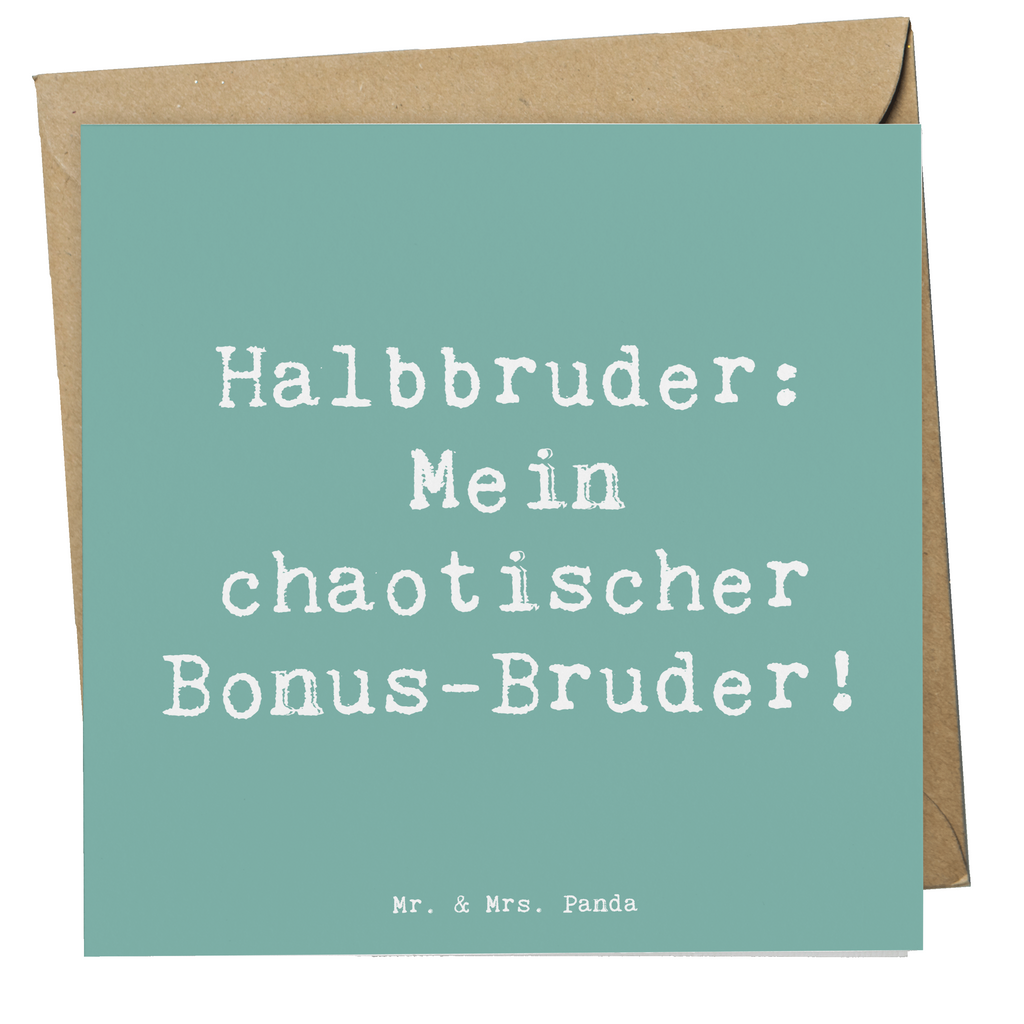 Deluxe Karte Spruch Halbbruder Chaos Karte, Grußkarte, Klappkarte, Einladungskarte, Glückwunschkarte, Hochzeitskarte, Geburtstagskarte, Hochwertige Grußkarte, Hochwertige Klappkarte, Familie, Vatertag, Muttertag, Bruder, Schwester, Mama, Papa, Oma, Opa