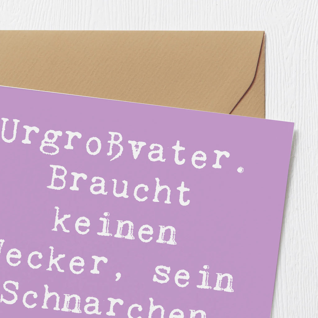 Deluxe Karte Spruch Urgroßvater Schnarchen Karte, Grußkarte, Klappkarte, Einladungskarte, Glückwunschkarte, Hochzeitskarte, Geburtstagskarte, Hochwertige Grußkarte, Hochwertige Klappkarte, Familie, Vatertag, Muttertag, Bruder, Schwester, Mama, Papa, Oma, Opa