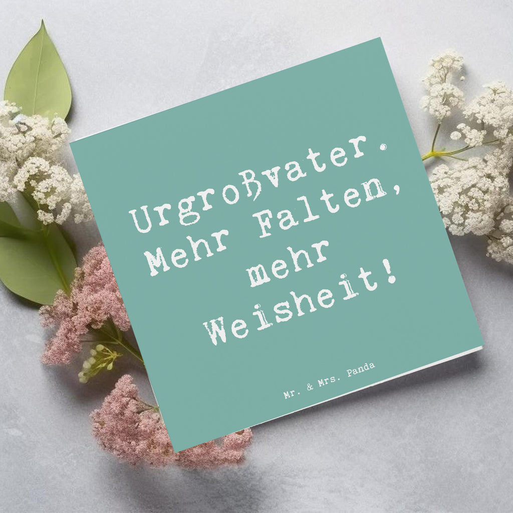 Deluxe Karte Spruch Urgroßvater Weisheit Karte, Grußkarte, Klappkarte, Einladungskarte, Glückwunschkarte, Hochzeitskarte, Geburtstagskarte, Hochwertige Grußkarte, Hochwertige Klappkarte, Familie, Vatertag, Muttertag, Bruder, Schwester, Mama, Papa, Oma, Opa