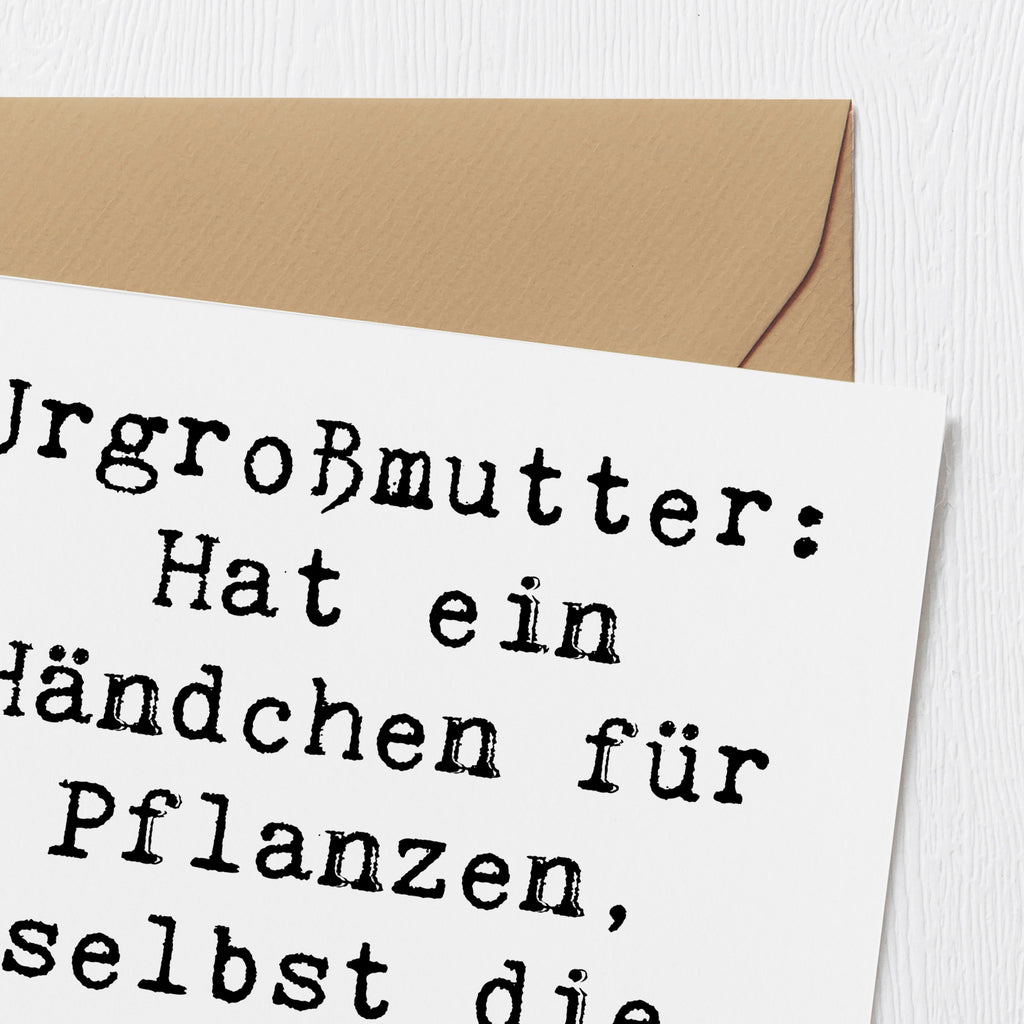 Deluxe Karte Spruch Urgroßmutter Wundergrün Karte, Grußkarte, Klappkarte, Einladungskarte, Glückwunschkarte, Hochzeitskarte, Geburtstagskarte, Hochwertige Grußkarte, Hochwertige Klappkarte, Familie, Vatertag, Muttertag, Bruder, Schwester, Mama, Papa, Oma, Opa