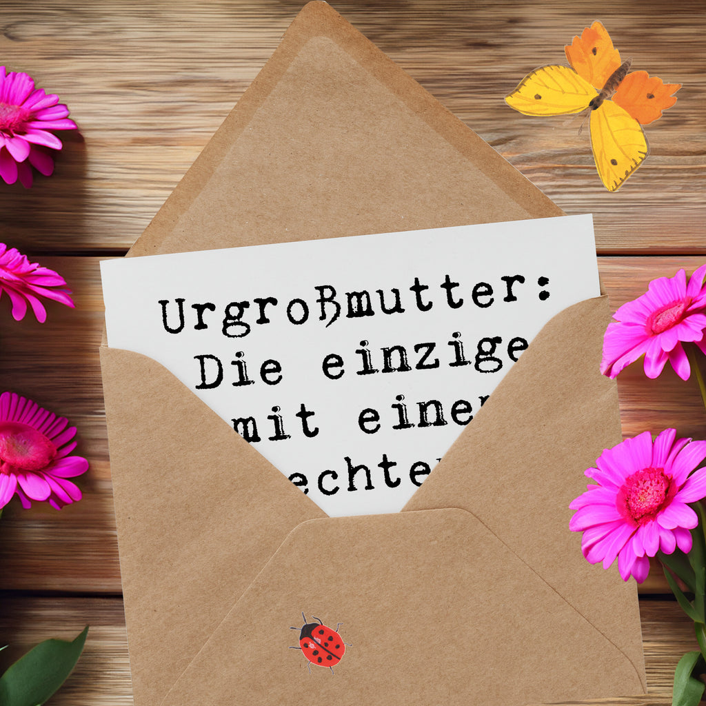 Deluxe Karte Spruch Urgroßmutter Farn Karte, Grußkarte, Klappkarte, Einladungskarte, Glückwunschkarte, Hochzeitskarte, Geburtstagskarte, Hochwertige Grußkarte, Hochwertige Klappkarte, Familie, Vatertag, Muttertag, Bruder, Schwester, Mama, Papa, Oma, Opa