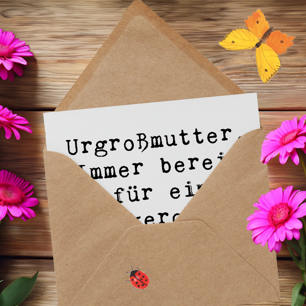 Deluxe Karte Spruch Urgroßmutter Nickerchen Karte, Grußkarte, Klappkarte, Einladungskarte, Glückwunschkarte, Hochzeitskarte, Geburtstagskarte, Hochwertige Grußkarte, Hochwertige Klappkarte, Familie, Vatertag, Muttertag, Bruder, Schwester, Mama, Papa, Oma, Opa