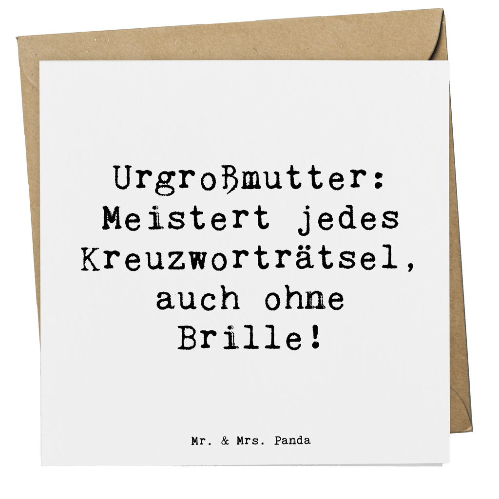 Deluxe Karte Spruch Urgroßmutter Genie Karte, Grußkarte, Klappkarte, Einladungskarte, Glückwunschkarte, Hochzeitskarte, Geburtstagskarte, Hochwertige Grußkarte, Hochwertige Klappkarte, Familie, Vatertag, Muttertag, Bruder, Schwester, Mama, Papa, Oma, Opa