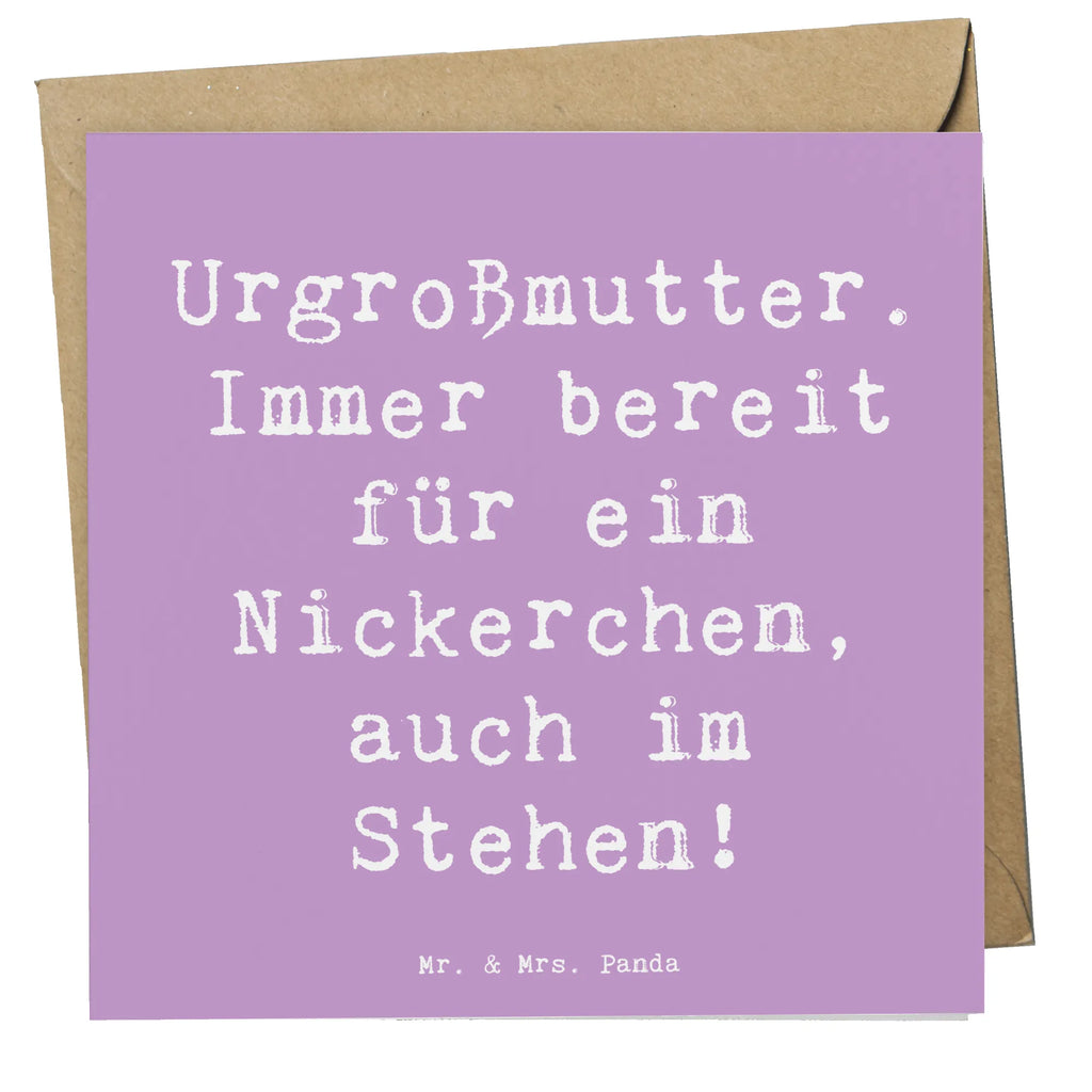 Deluxe Karte Spruch Urgroßmutter Nickerchen Karte, Grußkarte, Klappkarte, Einladungskarte, Glückwunschkarte, Hochzeitskarte, Geburtstagskarte, Hochwertige Grußkarte, Hochwertige Klappkarte, Familie, Vatertag, Muttertag, Bruder, Schwester, Mama, Papa, Oma, Opa