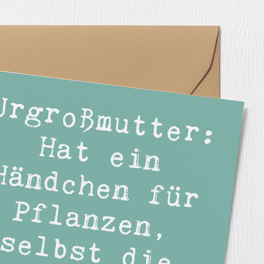 Deluxe Karte Spruch Urgroßmutter Wundergrün Karte, Grußkarte, Klappkarte, Einladungskarte, Glückwunschkarte, Hochzeitskarte, Geburtstagskarte, Hochwertige Grußkarte, Hochwertige Klappkarte, Familie, Vatertag, Muttertag, Bruder, Schwester, Mama, Papa, Oma, Opa