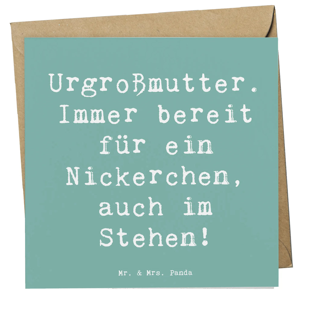 Deluxe Karte Spruch Urgroßmutter Nickerchen Karte, Grußkarte, Klappkarte, Einladungskarte, Glückwunschkarte, Hochzeitskarte, Geburtstagskarte, Hochwertige Grußkarte, Hochwertige Klappkarte, Familie, Vatertag, Muttertag, Bruder, Schwester, Mama, Papa, Oma, Opa