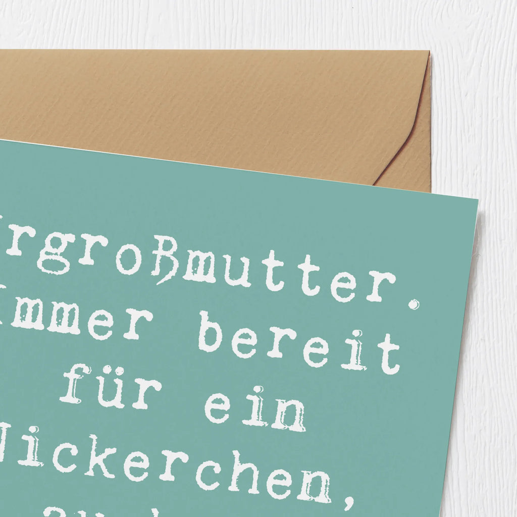 Deluxe Karte Spruch Urgroßmutter Nickerchen Karte, Grußkarte, Klappkarte, Einladungskarte, Glückwunschkarte, Hochzeitskarte, Geburtstagskarte, Hochwertige Grußkarte, Hochwertige Klappkarte, Familie, Vatertag, Muttertag, Bruder, Schwester, Mama, Papa, Oma, Opa