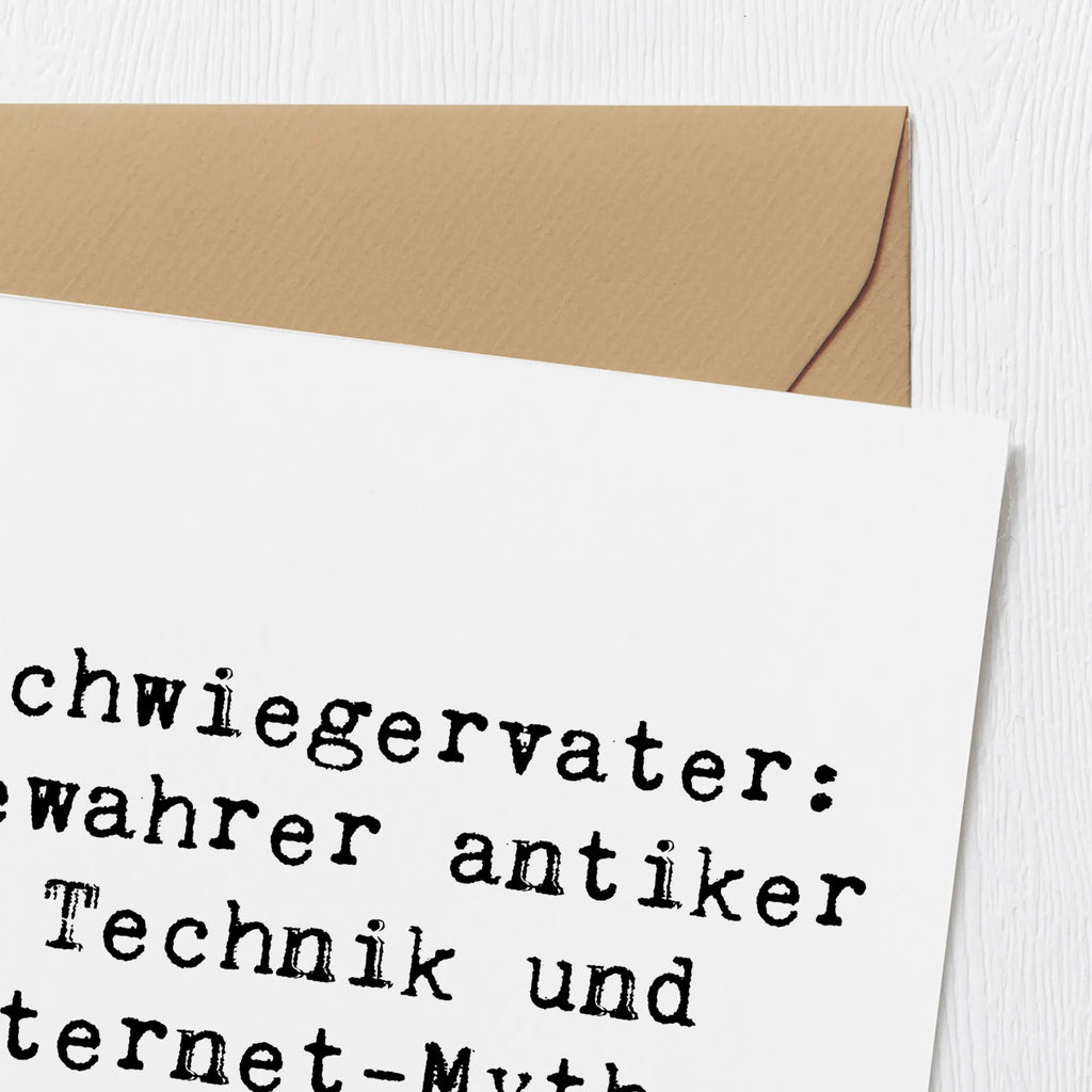 Deluxe Karte Spruch Schwiegervater Geschichten Karte, Grußkarte, Klappkarte, Einladungskarte, Glückwunschkarte, Hochzeitskarte, Geburtstagskarte, Hochwertige Grußkarte, Hochwertige Klappkarte, Familie, Vatertag, Muttertag, Bruder, Schwester, Mama, Papa, Oma, Opa