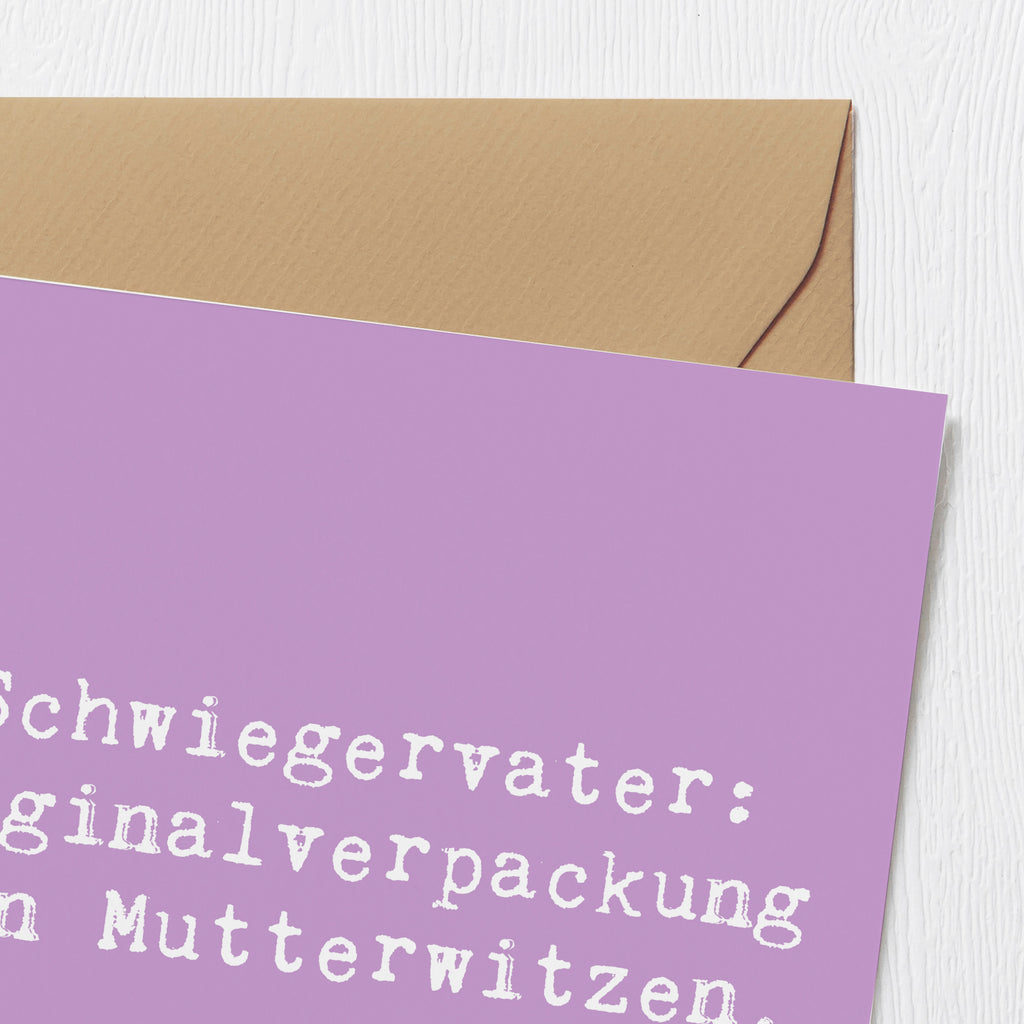 Deluxe Karte Spruch Schwiegervater Witze Karte, Grußkarte, Klappkarte, Einladungskarte, Glückwunschkarte, Hochzeitskarte, Geburtstagskarte, Hochwertige Grußkarte, Hochwertige Klappkarte, Familie, Vatertag, Muttertag, Bruder, Schwester, Mama, Papa, Oma, Opa