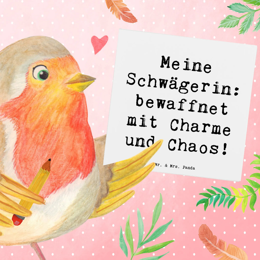 Deluxe Karte Spruch Schwägerin Charmant Chaos Karte, Grußkarte, Klappkarte, Einladungskarte, Glückwunschkarte, Hochzeitskarte, Geburtstagskarte, Hochwertige Grußkarte, Hochwertige Klappkarte, Familie, Vatertag, Muttertag, Bruder, Schwester, Mama, Papa, Oma, Opa