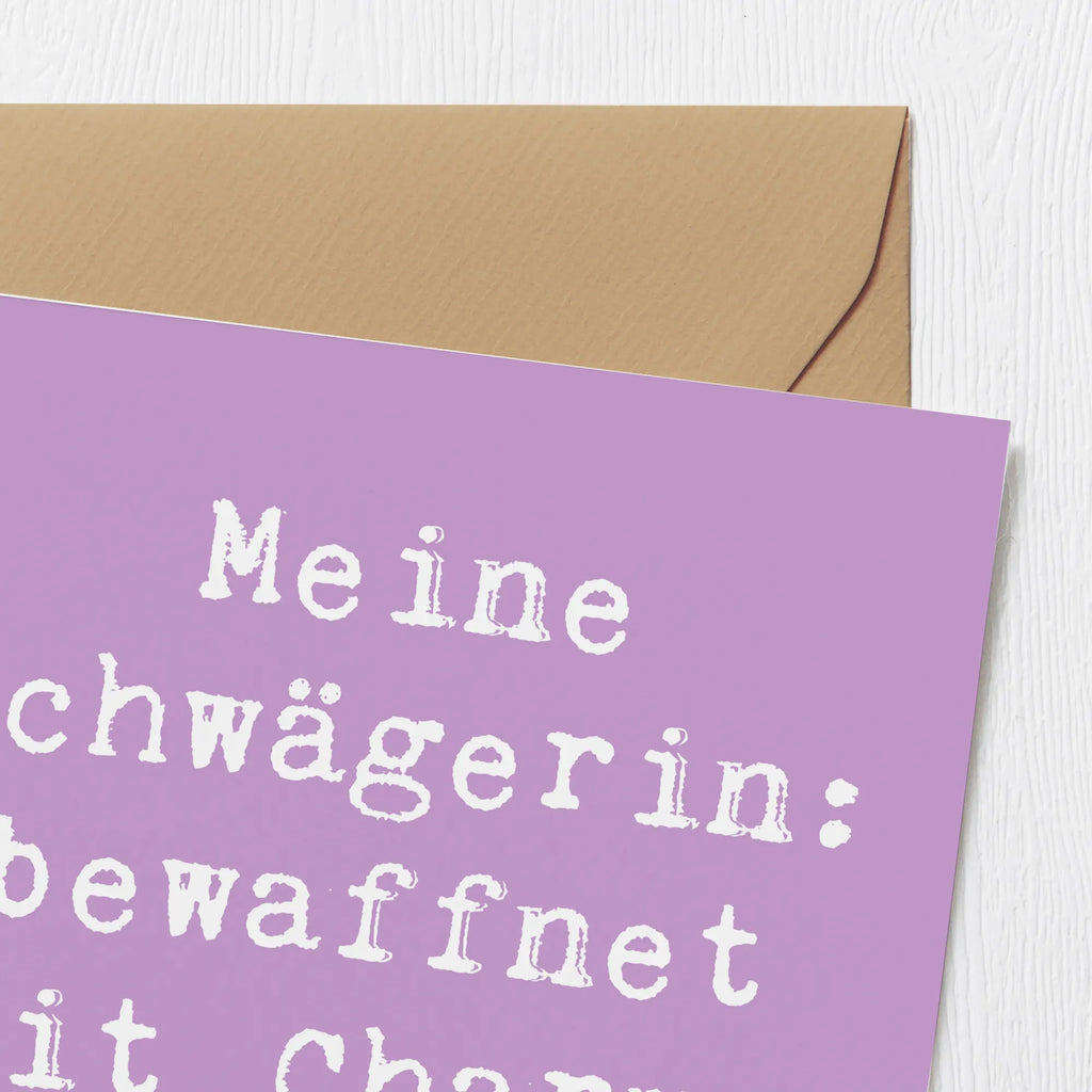 Deluxe Karte Spruch Schwägerin Charmant Chaos Karte, Grußkarte, Klappkarte, Einladungskarte, Glückwunschkarte, Hochzeitskarte, Geburtstagskarte, Hochwertige Grußkarte, Hochwertige Klappkarte, Familie, Vatertag, Muttertag, Bruder, Schwester, Mama, Papa, Oma, Opa