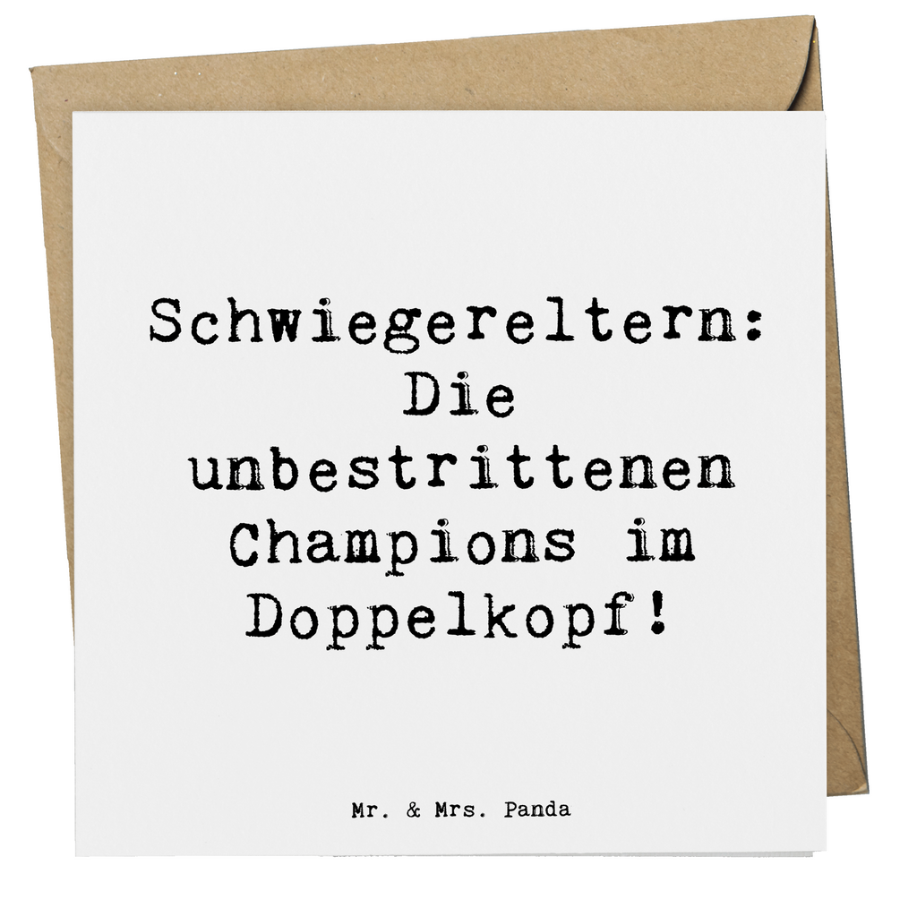 Deluxe Karte Spruch Schwiegereltern Champions Karte, Grußkarte, Klappkarte, Einladungskarte, Glückwunschkarte, Hochzeitskarte, Geburtstagskarte, Hochwertige Grußkarte, Hochwertige Klappkarte, Familie, Vatertag, Muttertag, Bruder, Schwester, Mama, Papa, Oma, Opa