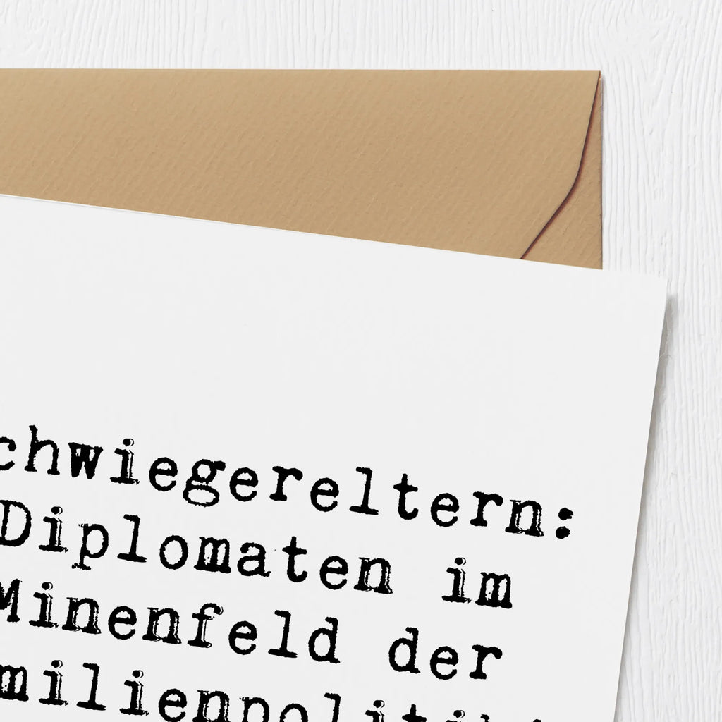 Deluxe Karte Spruch Schwiegereltern Diplomaten Karte, Grußkarte, Klappkarte, Einladungskarte, Glückwunschkarte, Hochzeitskarte, Geburtstagskarte, Hochwertige Grußkarte, Hochwertige Klappkarte, Familie, Vatertag, Muttertag, Bruder, Schwester, Mama, Papa, Oma, Opa