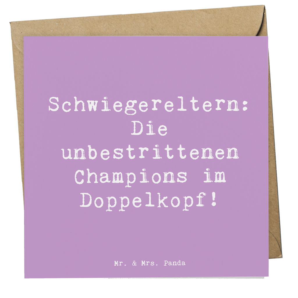 Deluxe Karte Spruch Schwiegereltern Champions Karte, Grußkarte, Klappkarte, Einladungskarte, Glückwunschkarte, Hochzeitskarte, Geburtstagskarte, Hochwertige Grußkarte, Hochwertige Klappkarte, Familie, Vatertag, Muttertag, Bruder, Schwester, Mama, Papa, Oma, Opa