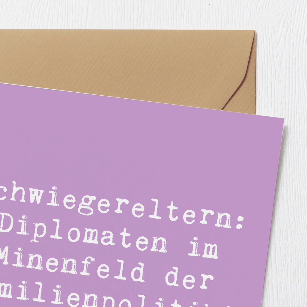 Deluxe Karte Spruch Schwiegereltern Diplomaten Karte, Grußkarte, Klappkarte, Einladungskarte, Glückwunschkarte, Hochzeitskarte, Geburtstagskarte, Hochwertige Grußkarte, Hochwertige Klappkarte, Familie, Vatertag, Muttertag, Bruder, Schwester, Mama, Papa, Oma, Opa