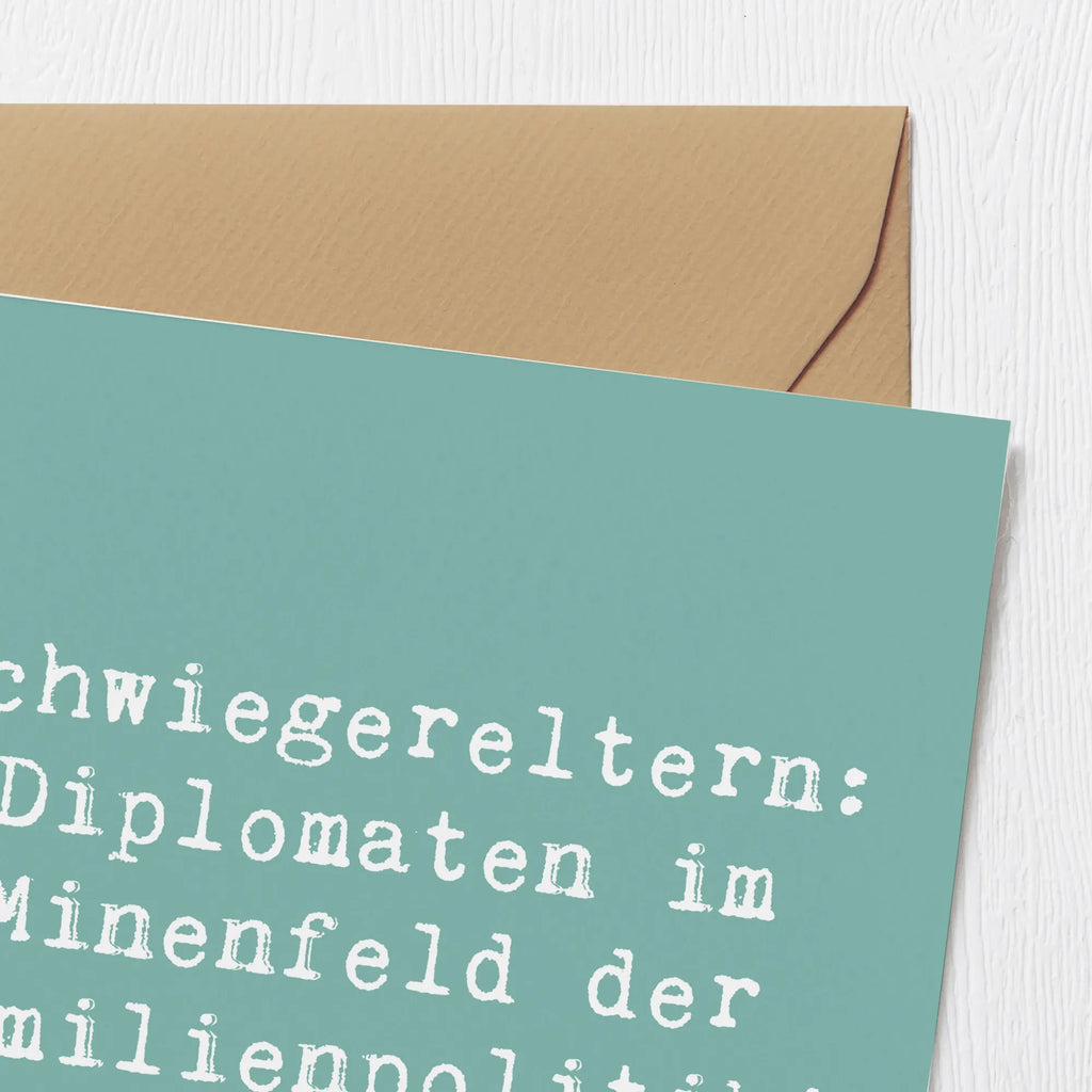 Deluxe Karte Spruch Schwiegereltern Diplomaten Karte, Grußkarte, Klappkarte, Einladungskarte, Glückwunschkarte, Hochzeitskarte, Geburtstagskarte, Hochwertige Grußkarte, Hochwertige Klappkarte, Familie, Vatertag, Muttertag, Bruder, Schwester, Mama, Papa, Oma, Opa