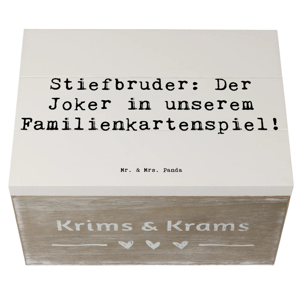 Holzkiste Spruch Stiefbruder: Der Joker in unserem Familienkartenspiel! Holzkiste, Kiste, Schatzkiste, Truhe, Schatulle, XXL, Erinnerungsbox, Erinnerungskiste, Dekokiste, Aufbewahrungsbox, Geschenkbox, Geschenkdose, Familie, Vatertag, Muttertag, Bruder, Schwester, Mama, Papa, Oma, Opa