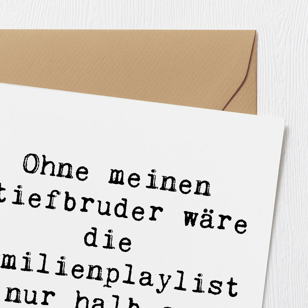 Deluxe Karte Spruch Cooler Stiefbruder Karte, Grußkarte, Klappkarte, Einladungskarte, Glückwunschkarte, Hochzeitskarte, Geburtstagskarte, Hochwertige Grußkarte, Hochwertige Klappkarte, Familie, Vatertag, Muttertag, Bruder, Schwester, Mama, Papa, Oma, Opa