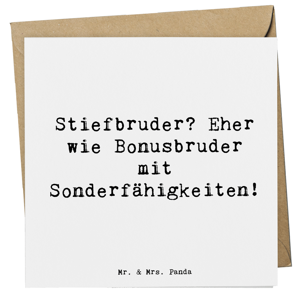 Deluxe Karte Spruch Stiefbruder Karte, Grußkarte, Klappkarte, Einladungskarte, Glückwunschkarte, Hochzeitskarte, Geburtstagskarte, Hochwertige Grußkarte, Hochwertige Klappkarte, Familie, Vatertag, Muttertag, Bruder, Schwester, Mama, Papa, Oma, Opa