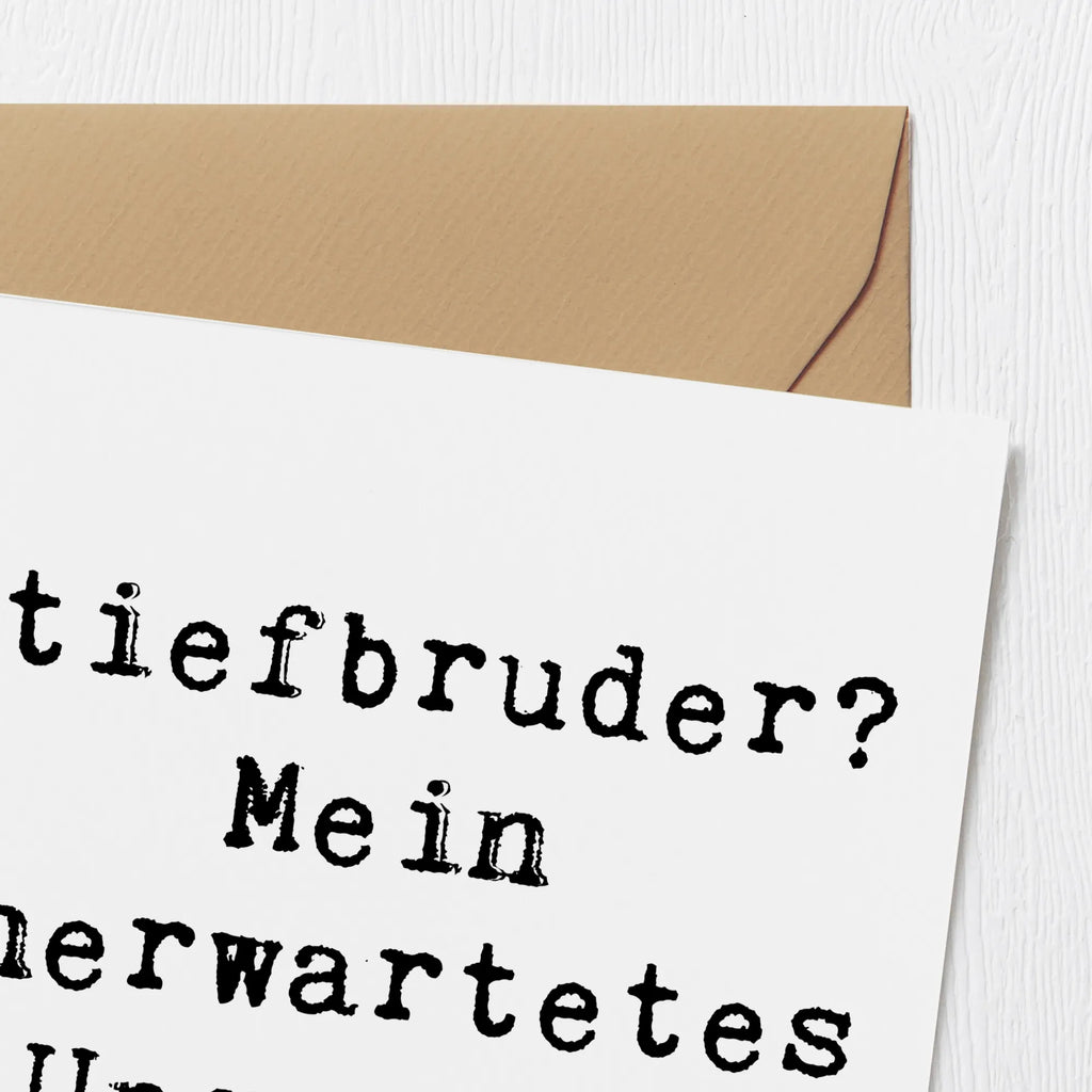 Deluxe Karte Spruch Stiefbruder Upgrade Karte, Grußkarte, Klappkarte, Einladungskarte, Glückwunschkarte, Hochzeitskarte, Geburtstagskarte, Hochwertige Grußkarte, Hochwertige Klappkarte, Familie, Vatertag, Muttertag, Bruder, Schwester, Mama, Papa, Oma, Opa