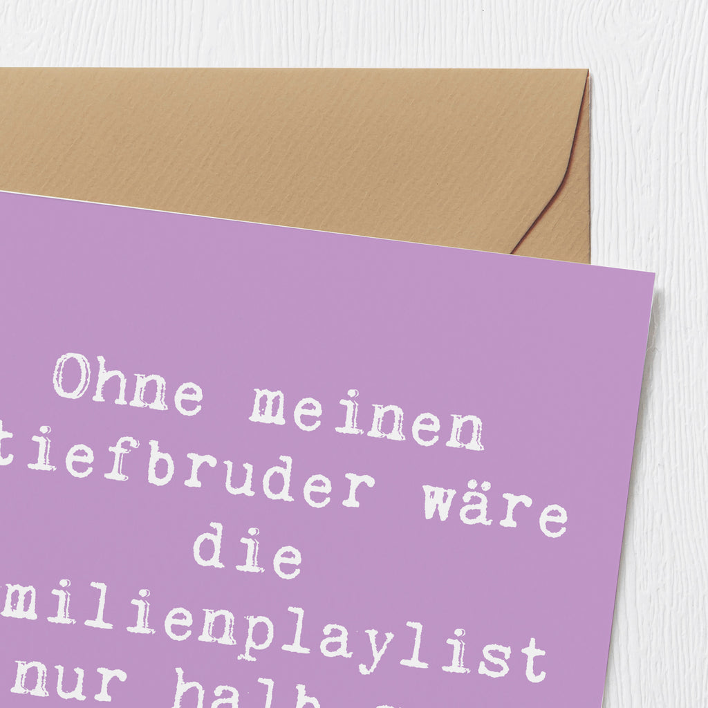 Deluxe Karte Spruch Cooler Stiefbruder Karte, Grußkarte, Klappkarte, Einladungskarte, Glückwunschkarte, Hochzeitskarte, Geburtstagskarte, Hochwertige Grußkarte, Hochwertige Klappkarte, Familie, Vatertag, Muttertag, Bruder, Schwester, Mama, Papa, Oma, Opa