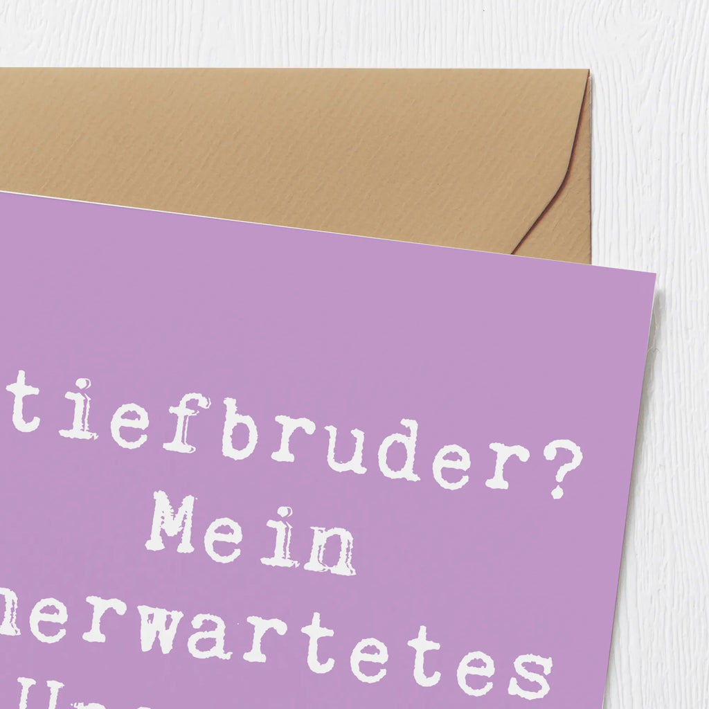 Deluxe Karte Spruch Stiefbruder Upgrade Karte, Grußkarte, Klappkarte, Einladungskarte, Glückwunschkarte, Hochzeitskarte, Geburtstagskarte, Hochwertige Grußkarte, Hochwertige Klappkarte, Familie, Vatertag, Muttertag, Bruder, Schwester, Mama, Papa, Oma, Opa