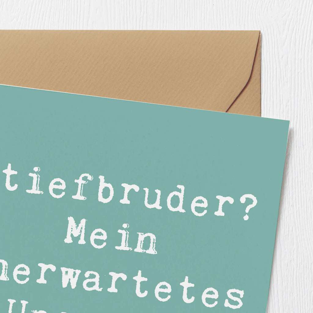 Deluxe Karte Spruch Stiefbruder Upgrade Karte, Grußkarte, Klappkarte, Einladungskarte, Glückwunschkarte, Hochzeitskarte, Geburtstagskarte, Hochwertige Grußkarte, Hochwertige Klappkarte, Familie, Vatertag, Muttertag, Bruder, Schwester, Mama, Papa, Oma, Opa