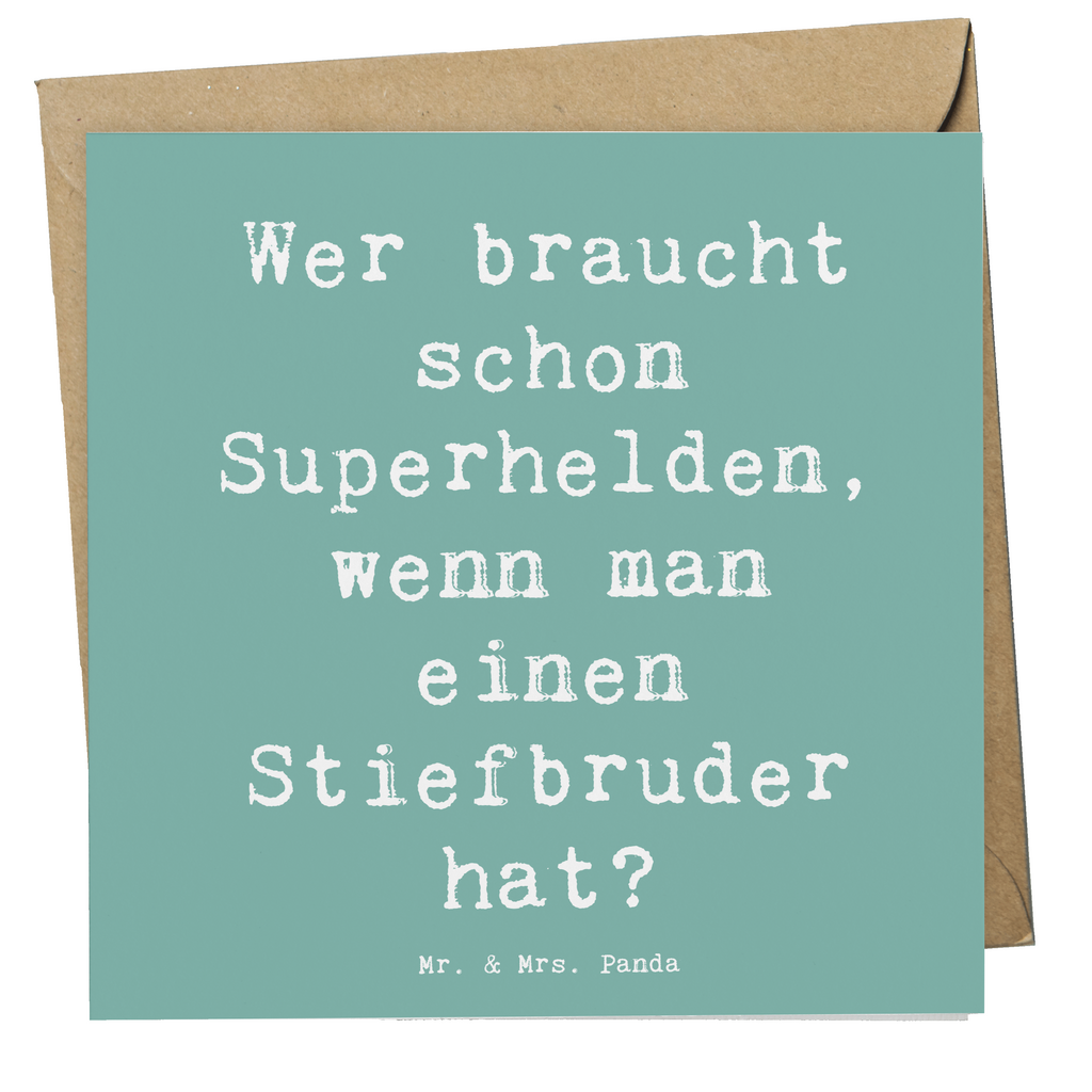 Deluxe Karte Spruch Stiefbruder Held Karte, Grußkarte, Klappkarte, Einladungskarte, Glückwunschkarte, Hochzeitskarte, Geburtstagskarte, Hochwertige Grußkarte, Hochwertige Klappkarte, Familie, Vatertag, Muttertag, Bruder, Schwester, Mama, Papa, Oma, Opa