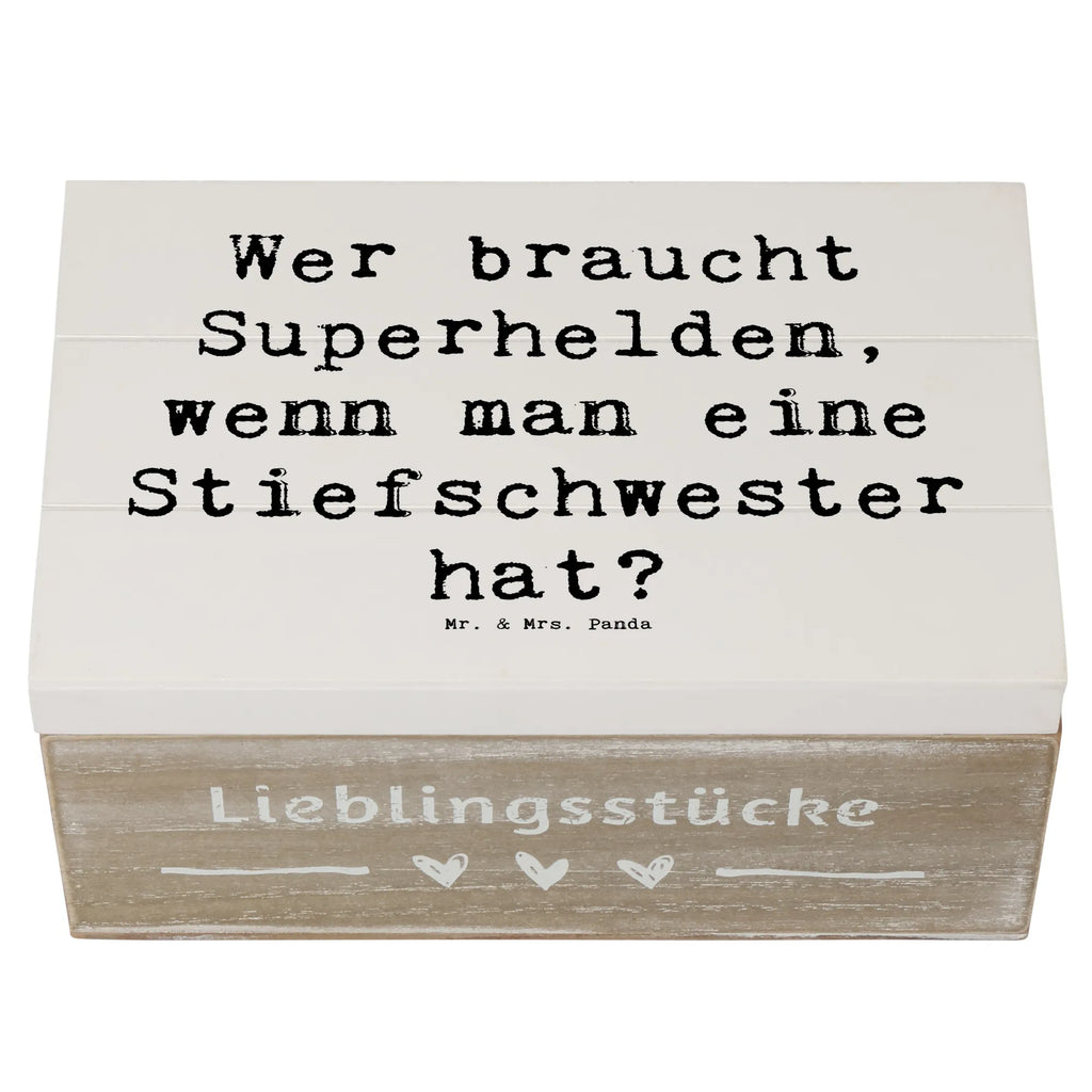 Holzkiste Spruch Stiefschwester Heldin Holzkiste, Kiste, Schatzkiste, Truhe, Schatulle, XXL, Erinnerungsbox, Erinnerungskiste, Dekokiste, Aufbewahrungsbox, Geschenkbox, Geschenkdose, Familie, Vatertag, Muttertag, Bruder, Schwester, Mama, Papa, Oma, Opa