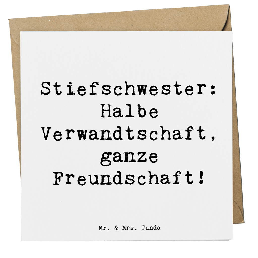 Deluxe Karte Spruch Stiefschwester Freundschaft Karte, Grußkarte, Klappkarte, Einladungskarte, Glückwunschkarte, Hochzeitskarte, Geburtstagskarte, Hochwertige Grußkarte, Hochwertige Klappkarte, Familie, Vatertag, Muttertag, Bruder, Schwester, Mama, Papa, Oma, Opa