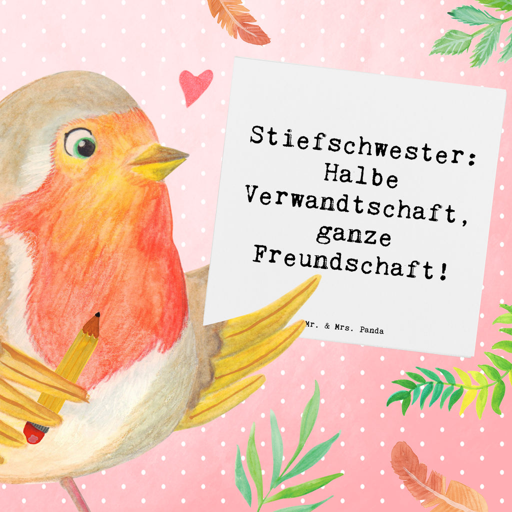 Deluxe Karte Spruch Stiefschwester Freundschaft Karte, Grußkarte, Klappkarte, Einladungskarte, Glückwunschkarte, Hochzeitskarte, Geburtstagskarte, Hochwertige Grußkarte, Hochwertige Klappkarte, Familie, Vatertag, Muttertag, Bruder, Schwester, Mama, Papa, Oma, Opa