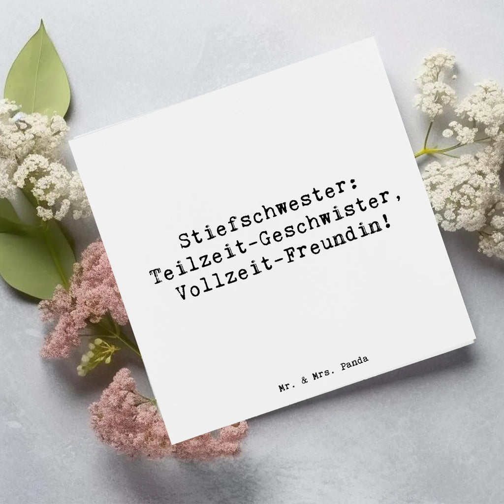 Deluxe Karte Spruch Stiefschwester Freundin Karte, Grußkarte, Klappkarte, Einladungskarte, Glückwunschkarte, Hochzeitskarte, Geburtstagskarte, Hochwertige Grußkarte, Hochwertige Klappkarte, Familie, Vatertag, Muttertag, Bruder, Schwester, Mama, Papa, Oma, Opa