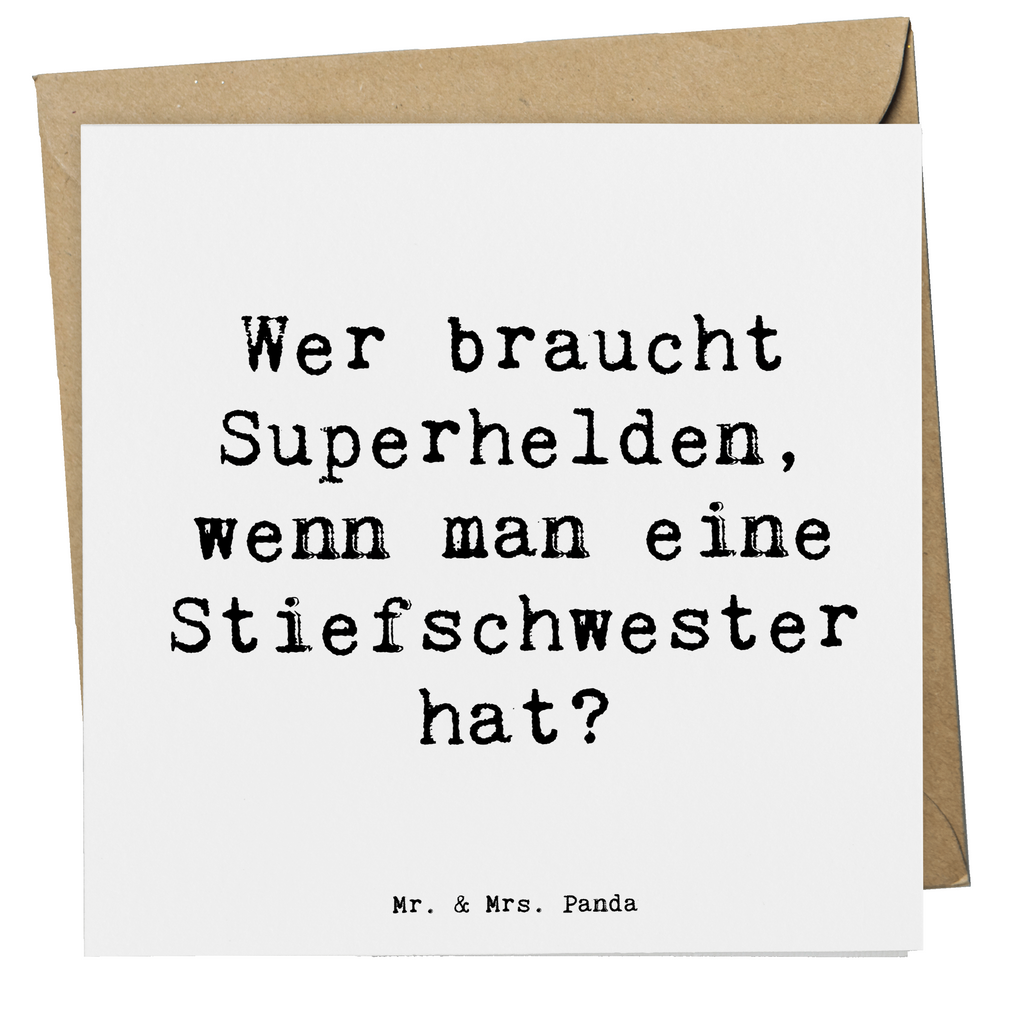 Deluxe Karte Spruch Stiefschwester Heldin Karte, Grußkarte, Klappkarte, Einladungskarte, Glückwunschkarte, Hochzeitskarte, Geburtstagskarte, Hochwertige Grußkarte, Hochwertige Klappkarte, Familie, Vatertag, Muttertag, Bruder, Schwester, Mama, Papa, Oma, Opa