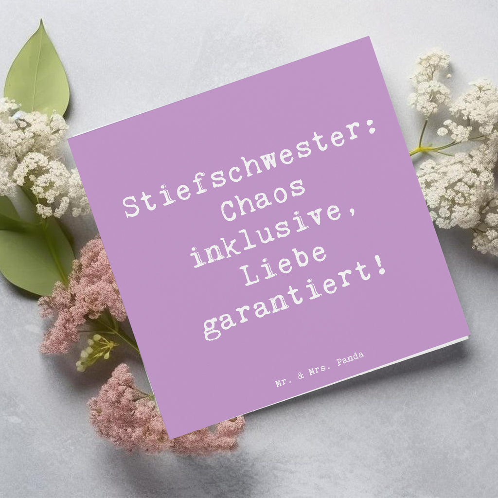 Deluxe Karte Spruch Stiefschwester Liebe Karte, Grußkarte, Klappkarte, Einladungskarte, Glückwunschkarte, Hochzeitskarte, Geburtstagskarte, Hochwertige Grußkarte, Hochwertige Klappkarte, Familie, Vatertag, Muttertag, Bruder, Schwester, Mama, Papa, Oma, Opa